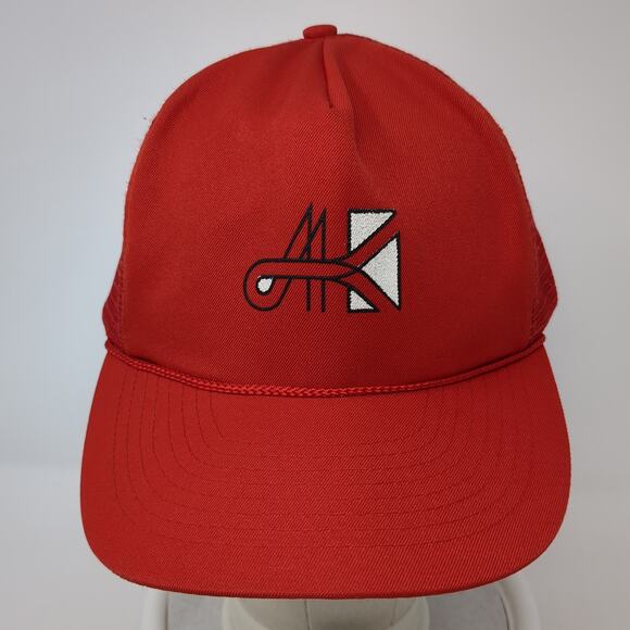 Mohr's Snapback Trucker Hat Red One Size Adjustable Mesh Back Rope Embroidered - Picture 2 of 10